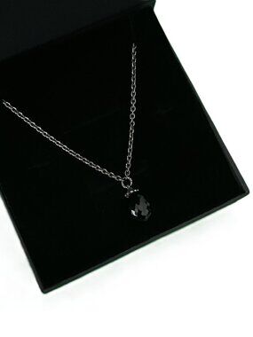 TROLLBEADS 925 Sterling Silver Fantasy Necklace with Black Onyx Pendant 43.3